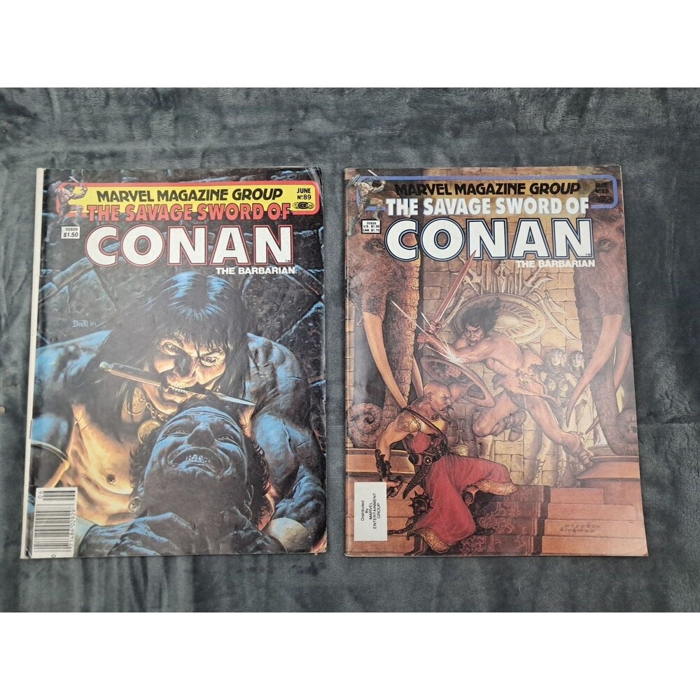 Lot of 2 The Savage Sword of Conan The Barbarian # 89 June  and May # 88  Marvel
